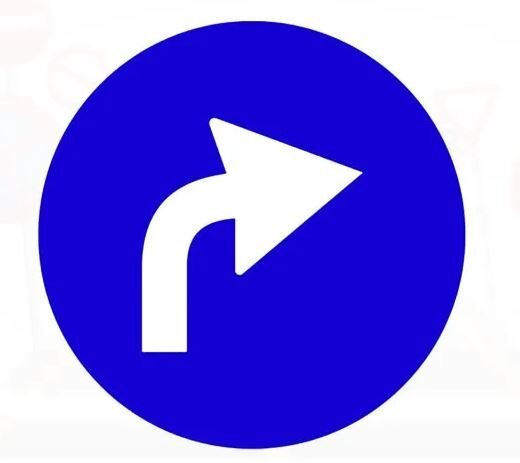 İleriden Sağa Mecburi Yön Levhası Sağa Mecburi İşareti Tabelası TT-35g