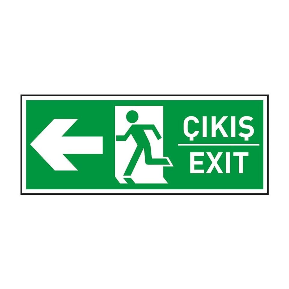 Exit-Çıkış Sol Ok Fotolümenli
