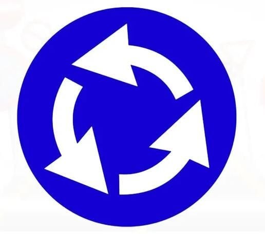 Ada Etrafında Dönünüz Levhası İşareti Anlamı Trafik Tabelası Fiyatı TT-37