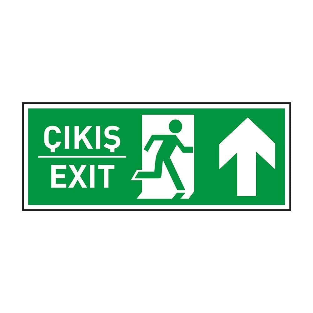 Exit-Çıkış Yukarı Ok Fotolümenli Levha (3mm Dekota)