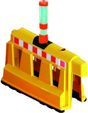 Güvenlik Bariyeri Delinatörlü  Beyaz / Kırmızı 100x100x40 cm