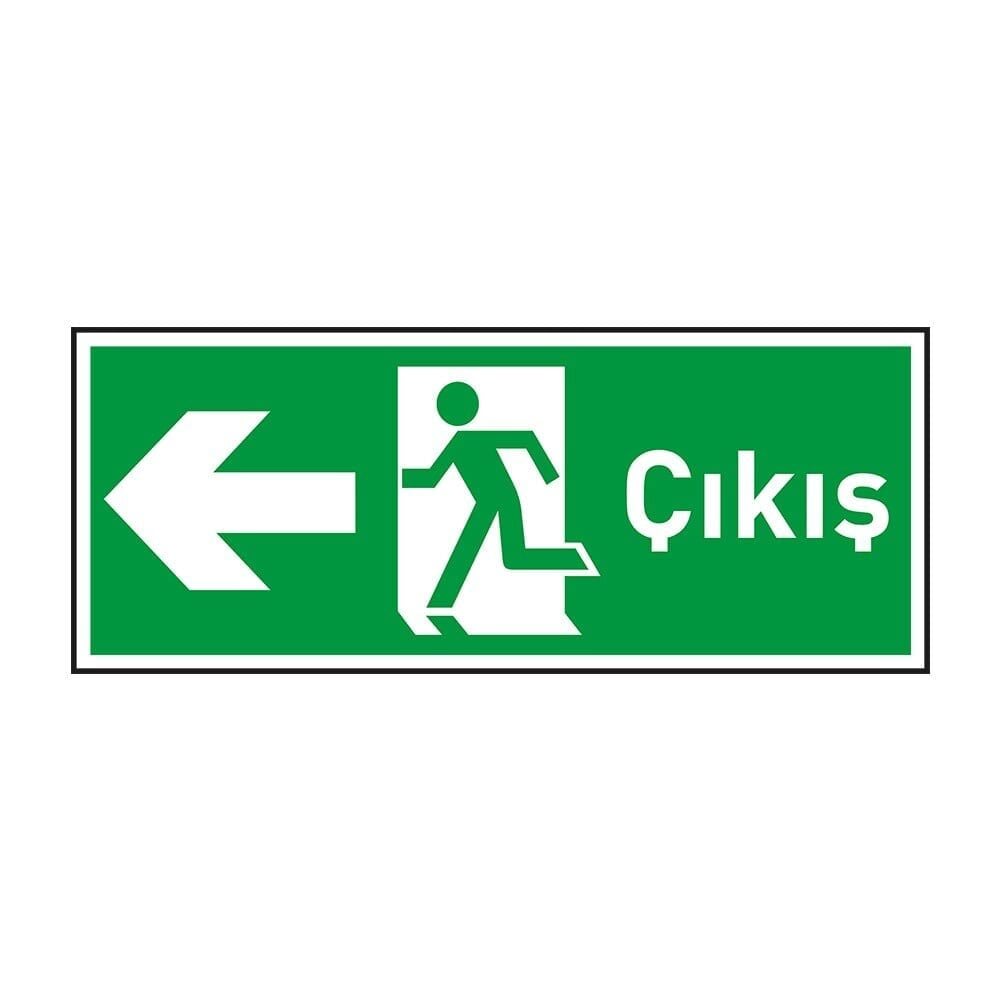 Çıkış Sol Ok Fotolümenli Levha (3mm Dekota)