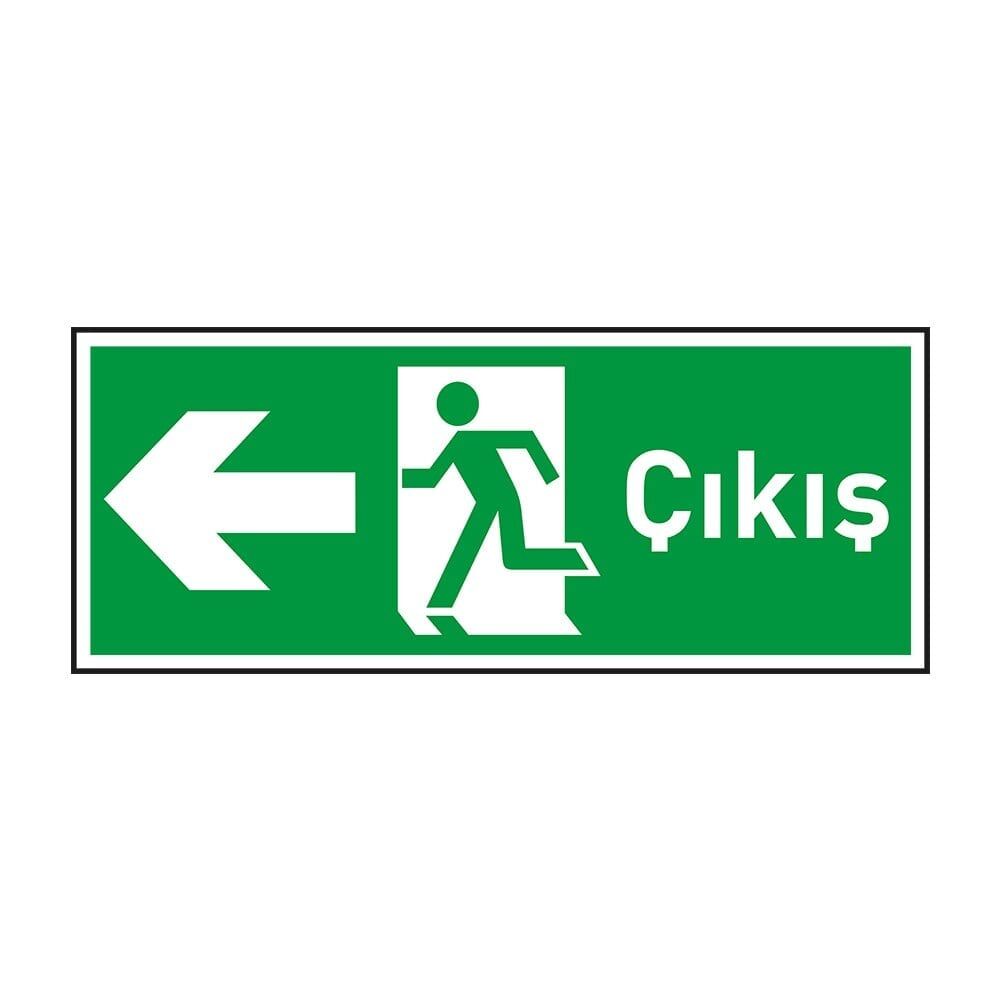 Çıkış Sol Ok Fotolümenli Levha (3mm Dekota)