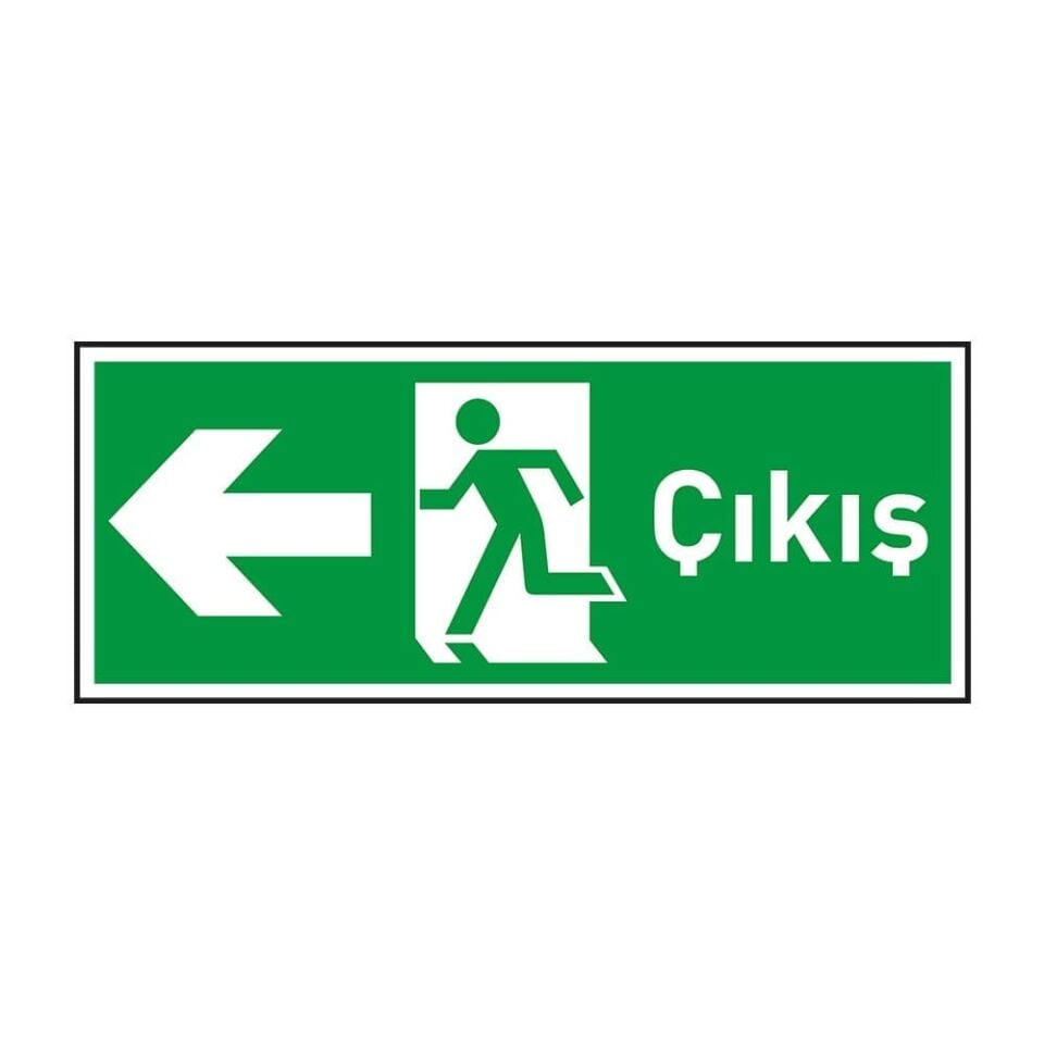 Çıkış Sol Ok Fotolümenli Levha (3mm Dekota)