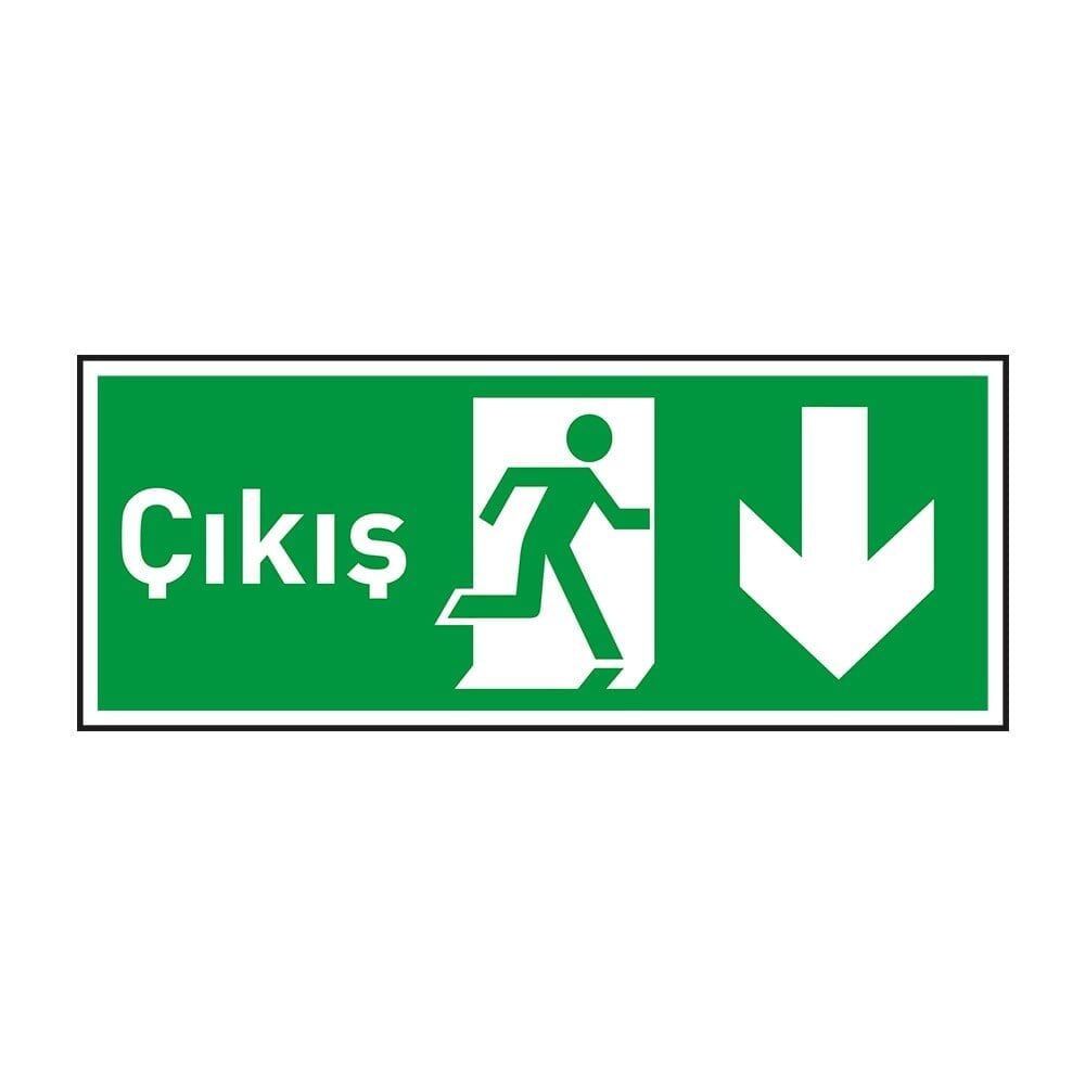 Çıkış Aşağı Ok Fotolümenli Levha (3mm Dekota)