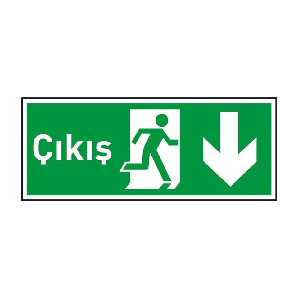 Çıkış Aşağı Ok Fotolümenli Levha (3mm Dekota)