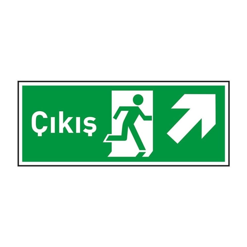 Çıkış Sağ Yukarı Ok Fotolümenli Levha (3mm Dekota)