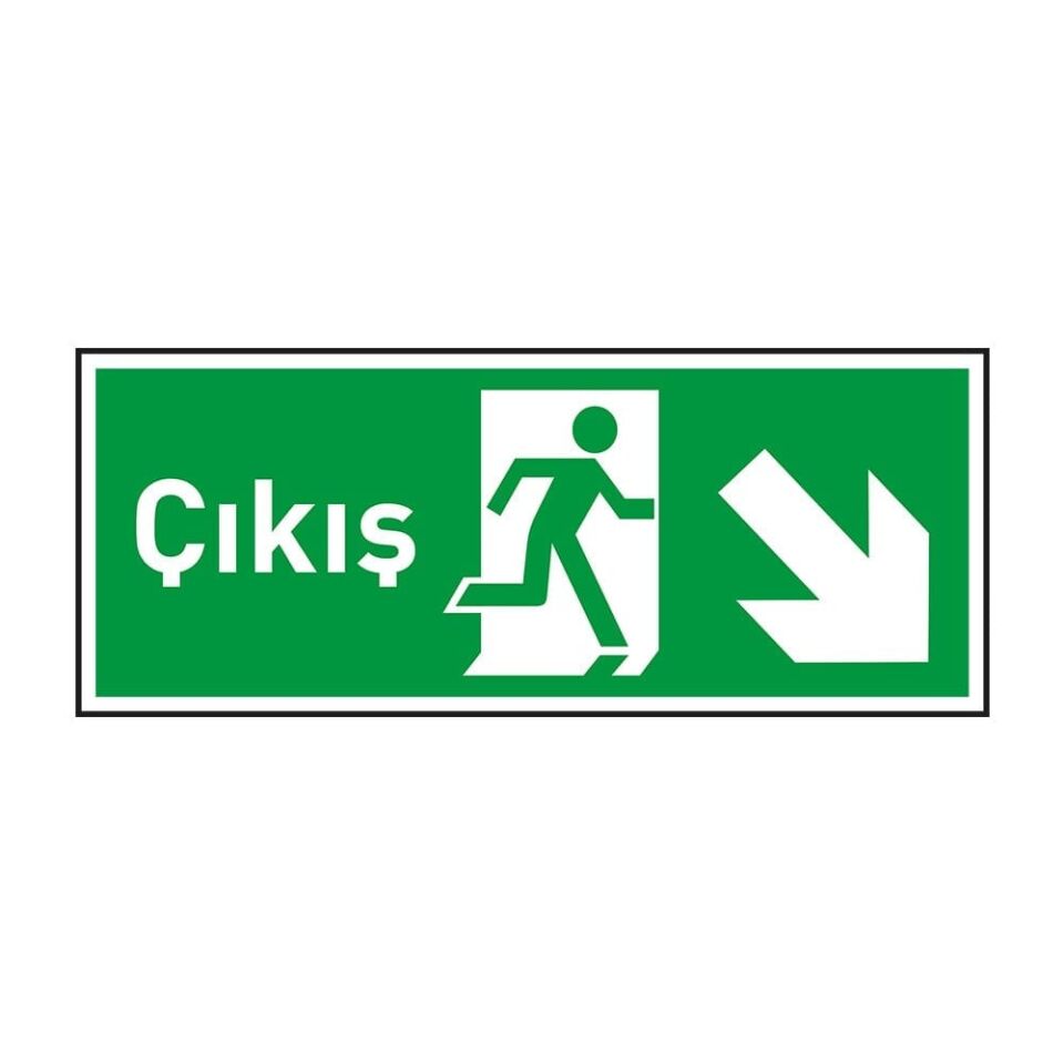 Çıkış Sağ Aşağı Ok Fotolümenli Levha (3mm Dekota)