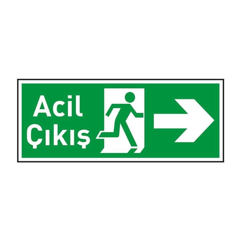 Acil Çıkış Levhası Sağ Ok Fotolümenli