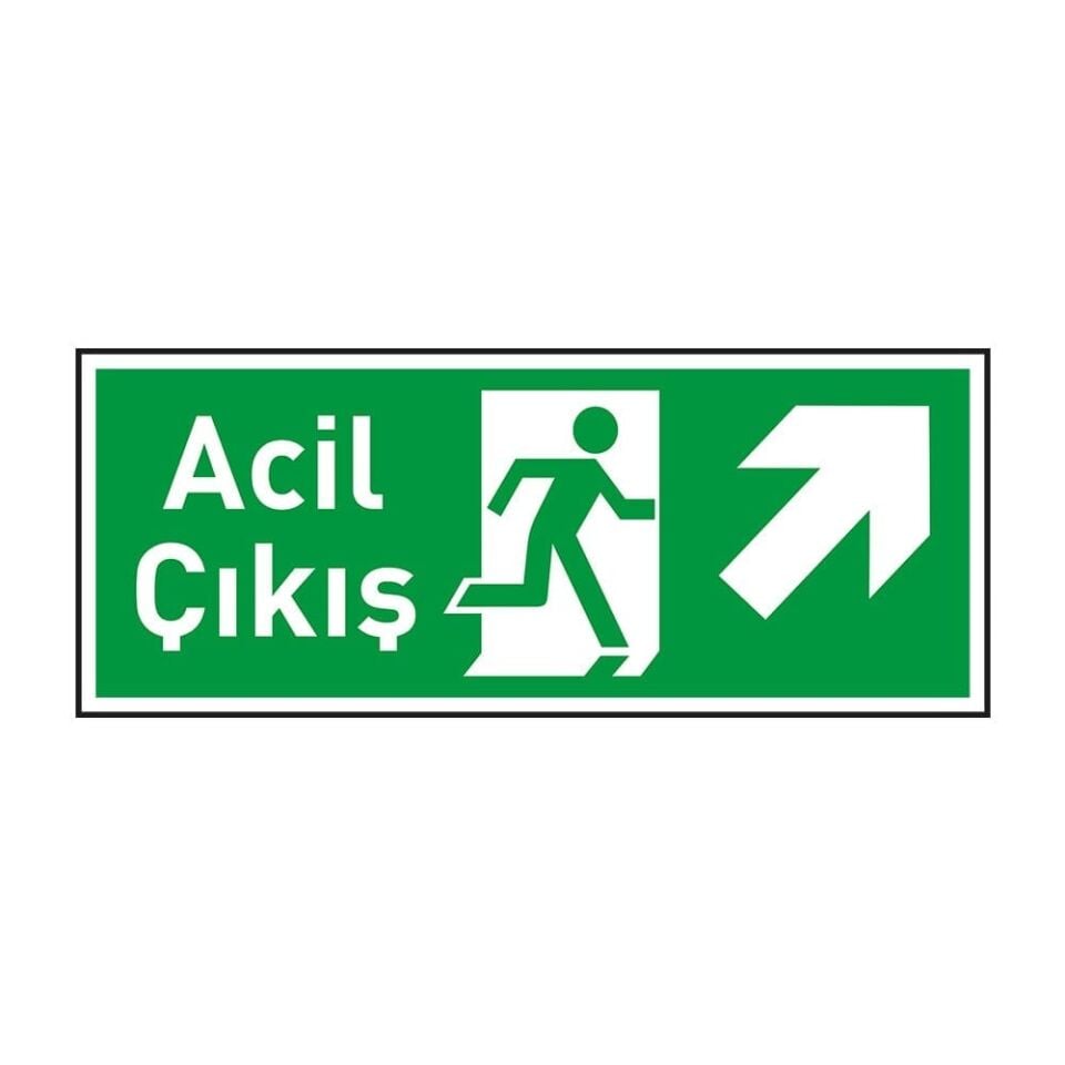 Acil Çıkış Sağ Yukarı Ok Fotolümenli