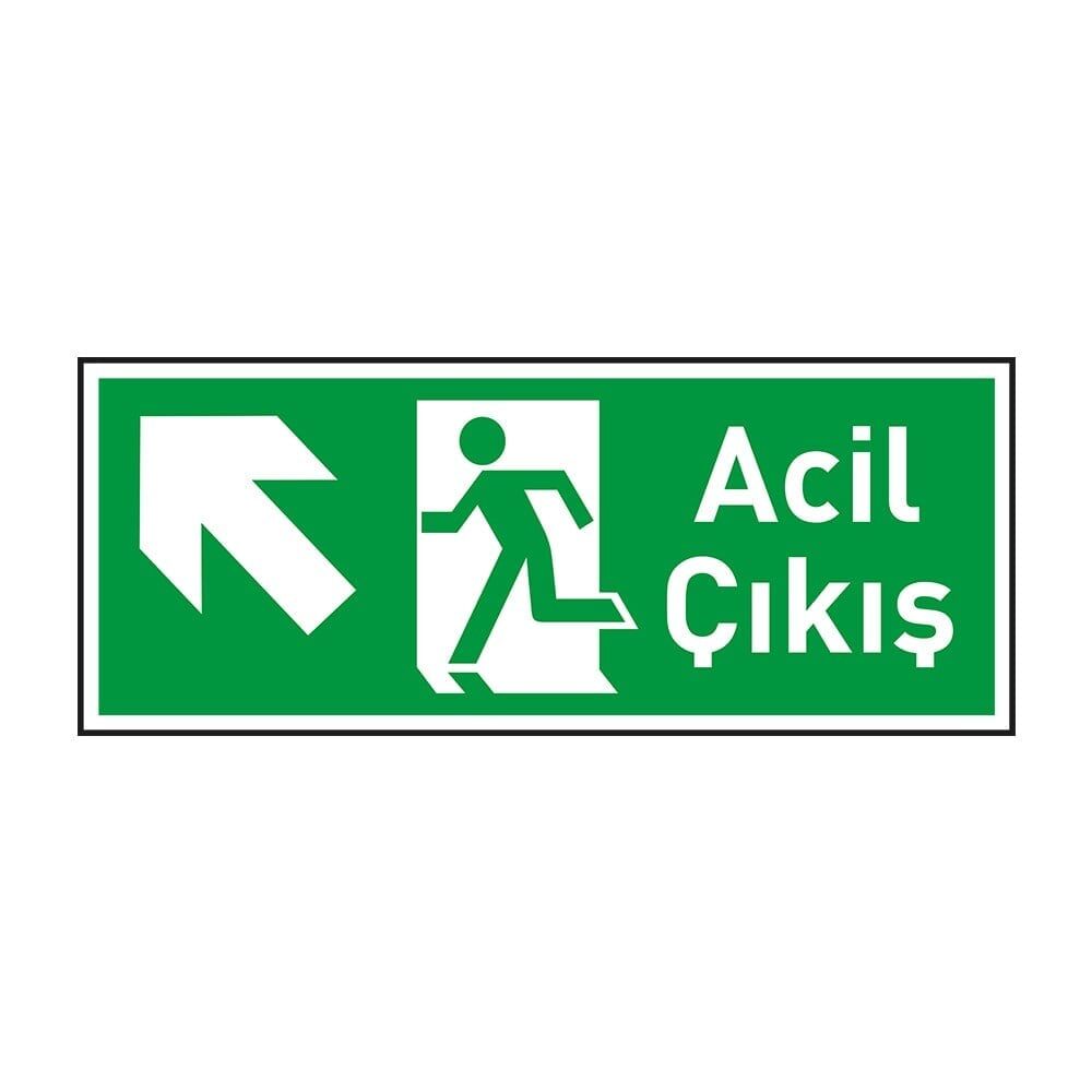 Acil Çıkış Sol Yukarı Ok Fotolümenli