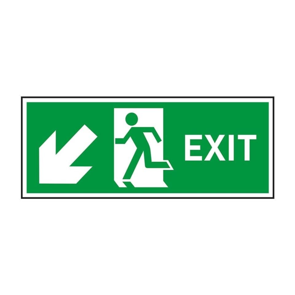 Exit Sol Aşağı Ok Fotolümenli