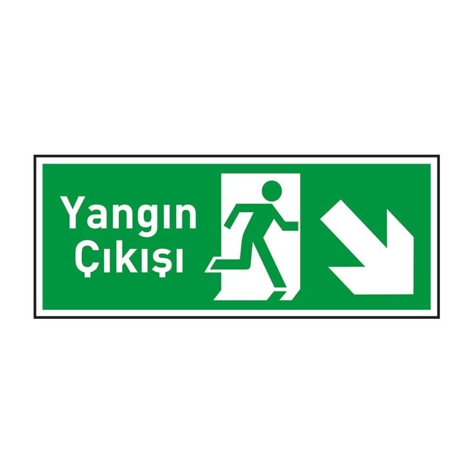 Yangın Çıkışı Sağ Aşağı Ok Fotolümenli
