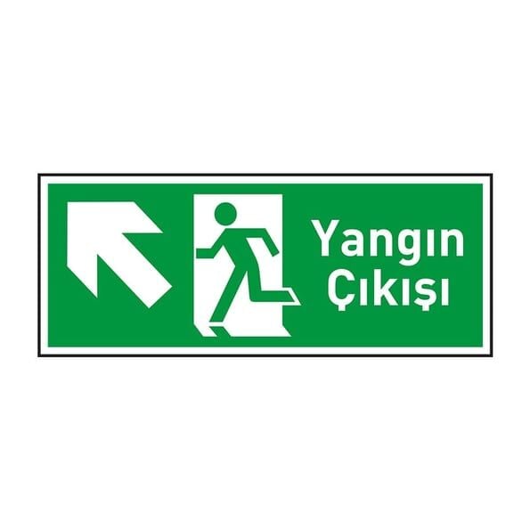 Yangın Çıkışı Sol Yukarı Ok Fotolümenli