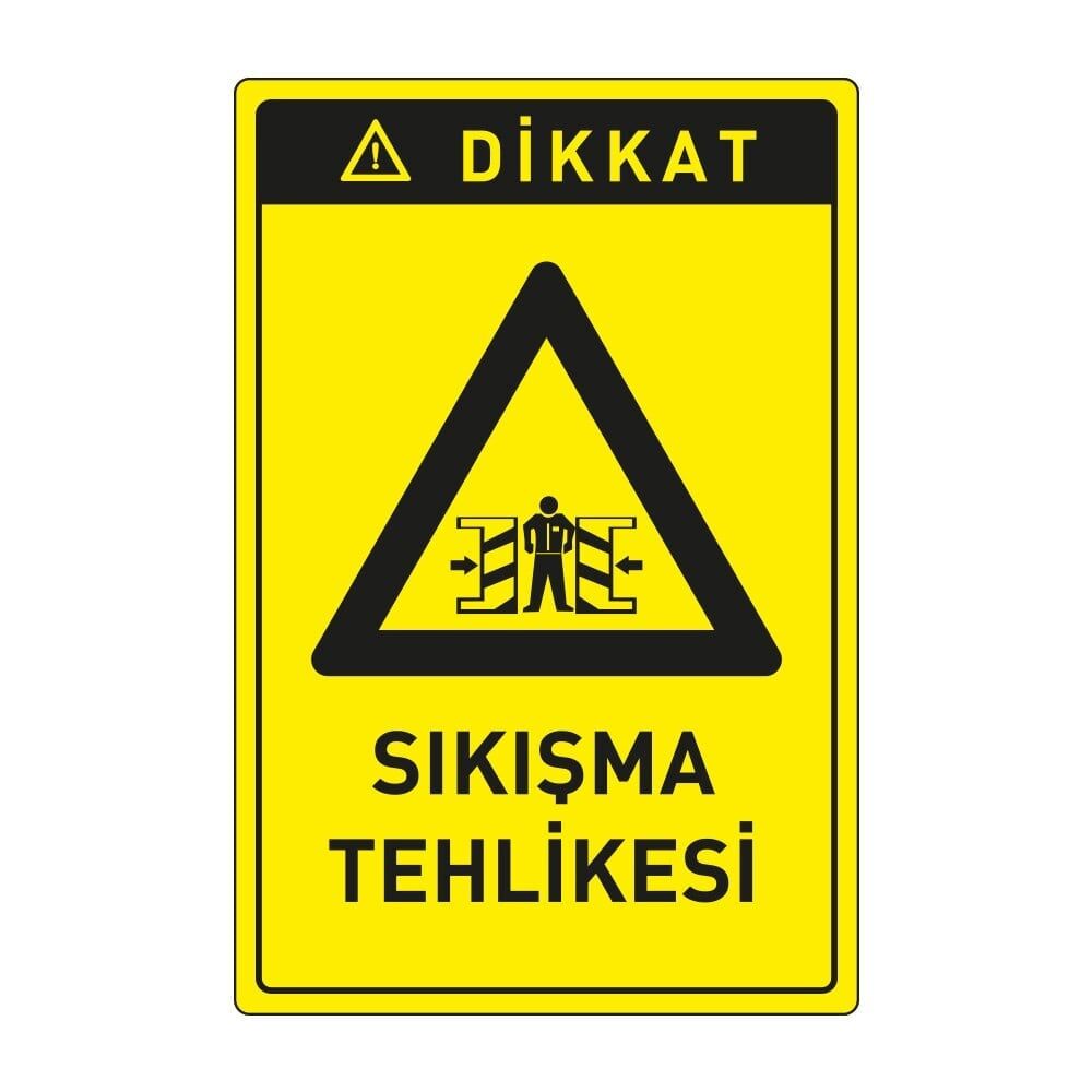 Dikkat Sıkışma Tehlikesi ,İSG Tabela, Ankara Ucuz