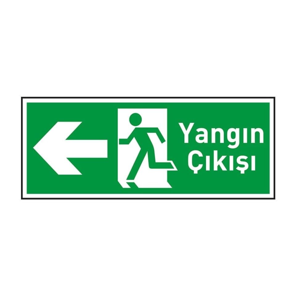 Yangın Çıkışı Levhası Sol Ok Fotolümenli