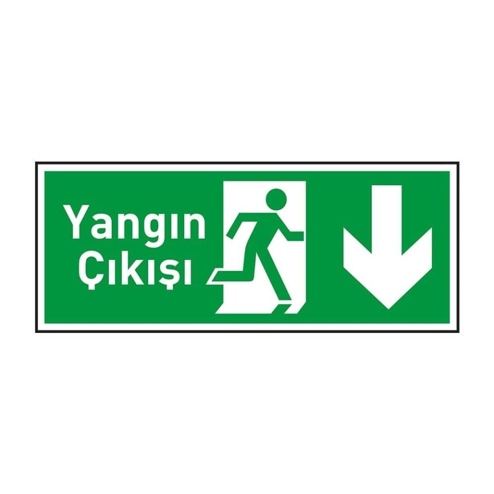 Yangın Çıkışı Levhası Aşağı Ok Fotolümenli