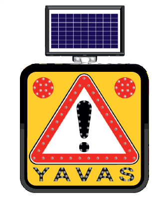 Işıklı Yavaş Tabelası Güneş Enerjili Ledli Solar Trafik Levhası İşareti Evelux