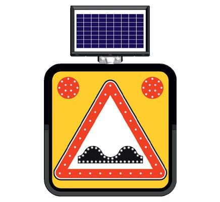 Kasisli Yol  Levhası Güneş Enerjili  Trafik Levhası