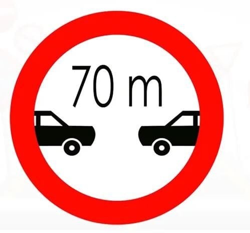 Öndeki Taşıt Metreden Daha Yakın Takip Edilemez Levhası Tabelası TT-25