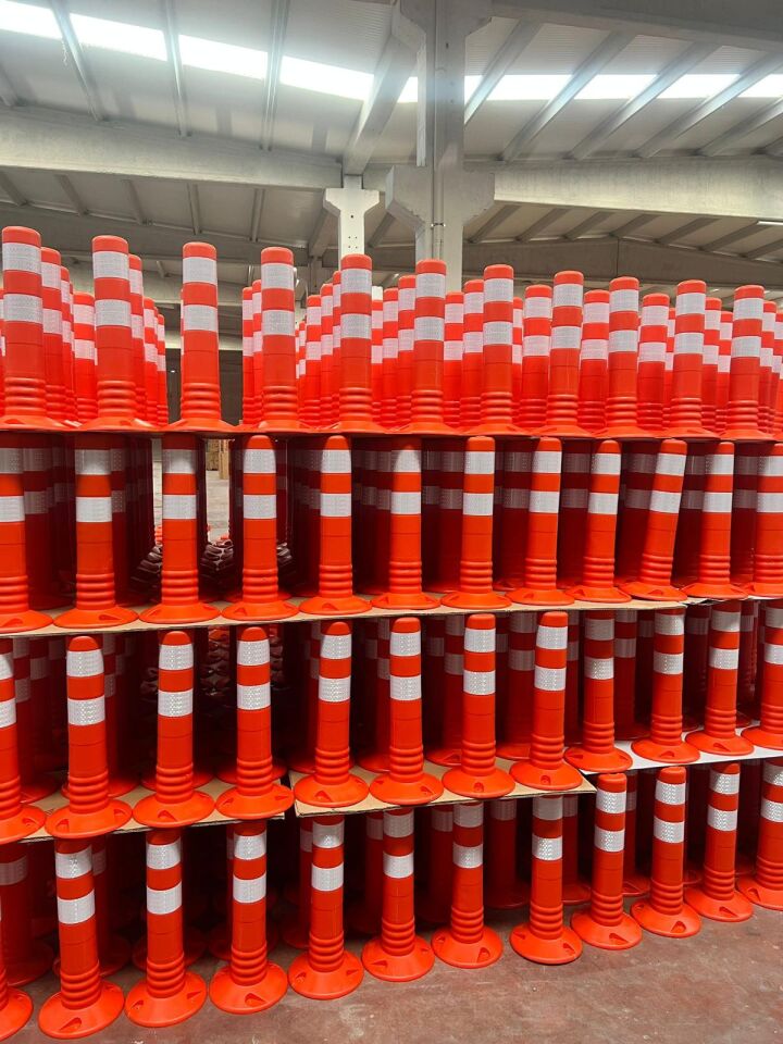 En Ucuz Delinatör Plastik Otopark Trafik Esnek Delinatör TPE  Şerit Ayırıcı 100 cm  (Turuncu) Ekonomik