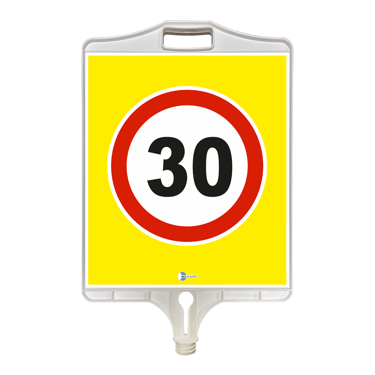 Azami Hız Sınırlaması Levhası 30 km Dikdörtgen Plastik Trafik Levhası (Tek Taraflı)