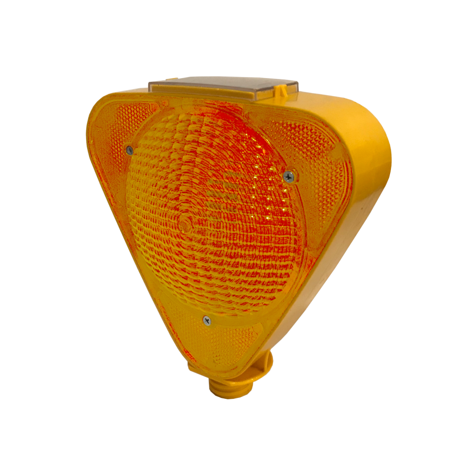 Güneş Enerjili Flaşörler Solar Trafik İkaz Flaşör Ledli Lamba Fiyatı Uyarıcı (Sarı)