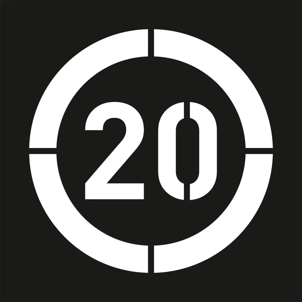 Otopark Boya Şablonu Alüminyum Azami Hız Sınırı 20 km Yer Sembolü 60x60 cm / 100x100 cm