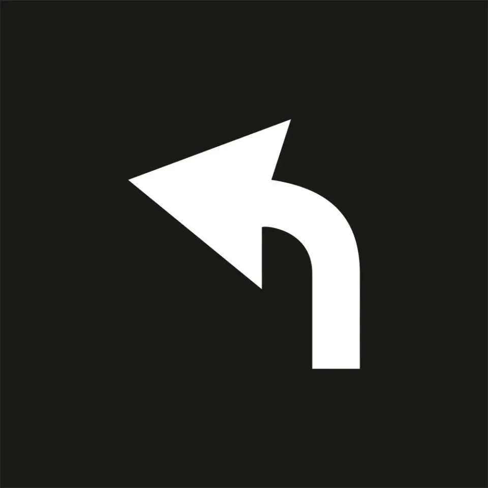 Sol Ok Şablonu Alüminyum Otopark Boya Şablonu Sol Ok Sembolü İşareti 50x50 cm / 100x100 cm