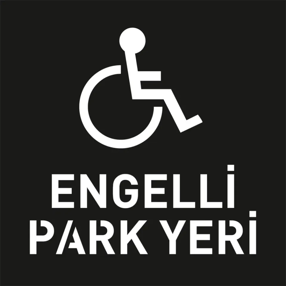 Engelli Park Yeri Şablonu Otopark Boyama Şablonu Engelli Yeri Sembolü  100x100 cm