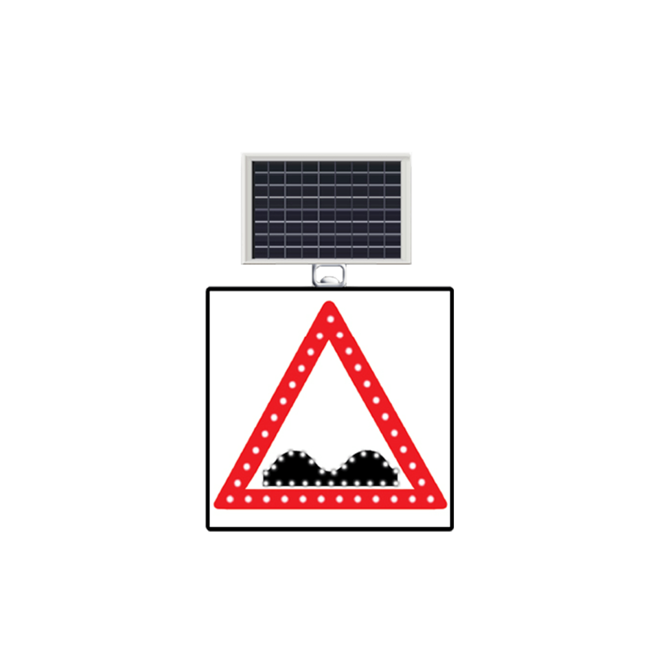 Kasisli Yol Levhası Güneş Enerjili Ledli Kasis İşareti Solar Uyarı Levhası