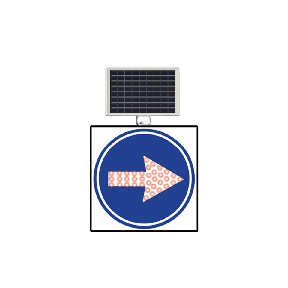 Sağdan Gidiniz Levhası Güneş Enerjili Ledli Solar Trafik Levhası Fiyatı TT-36a