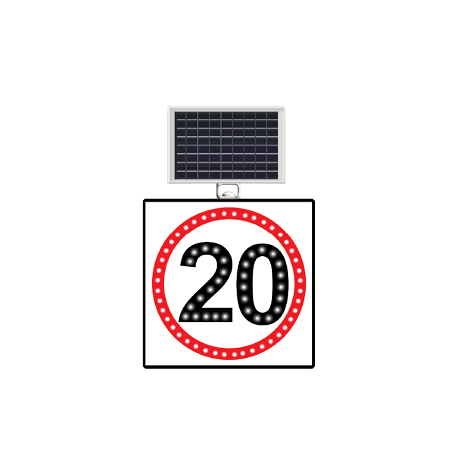 20 km Hız Sınırı Levhası Güneş Enerjili Ledli Hız Limiti 20 Km Tabelası TT-29