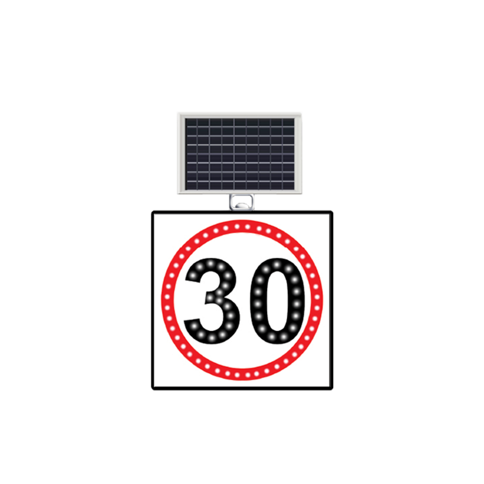 30 km Hız Sınırı Levhası Güneş Enerjili Ledli Hız Limiti 30 Km Levhası TT-29