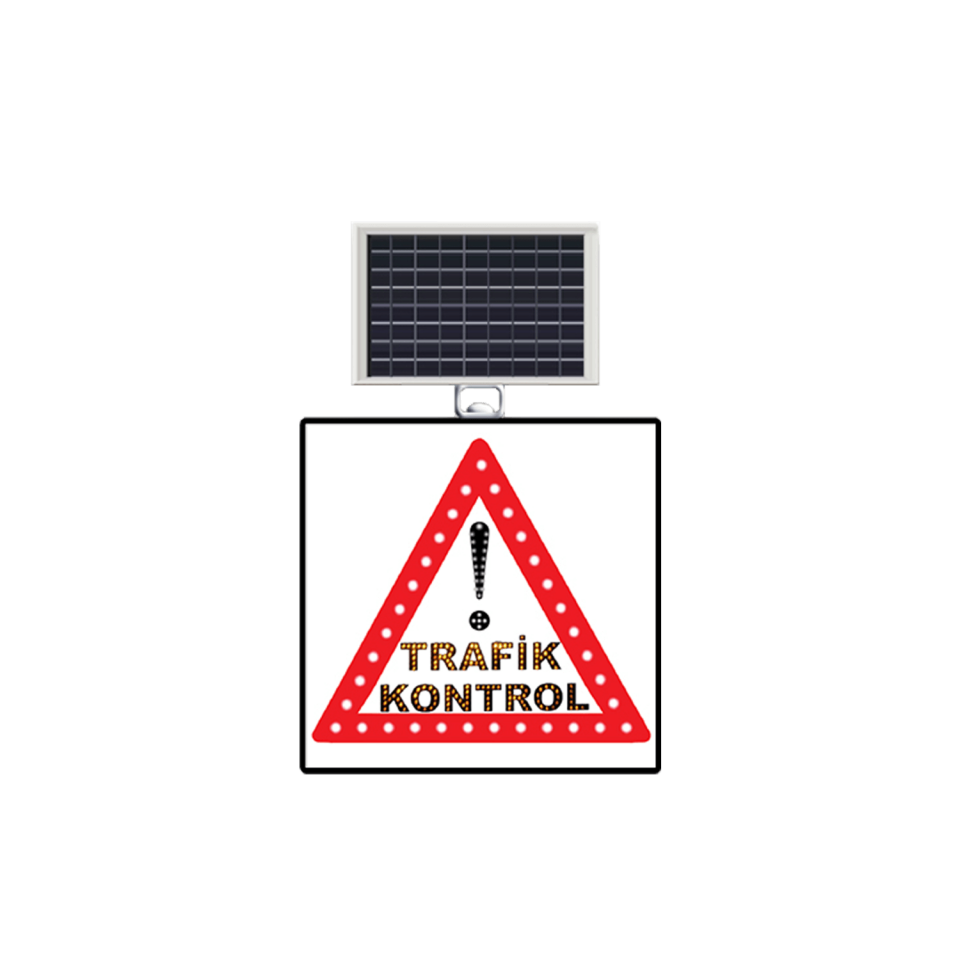 Trafik Kontrol Levhası Güneş Enerjili Ledli Solar İkaz Trafik Levhası Fiyatı