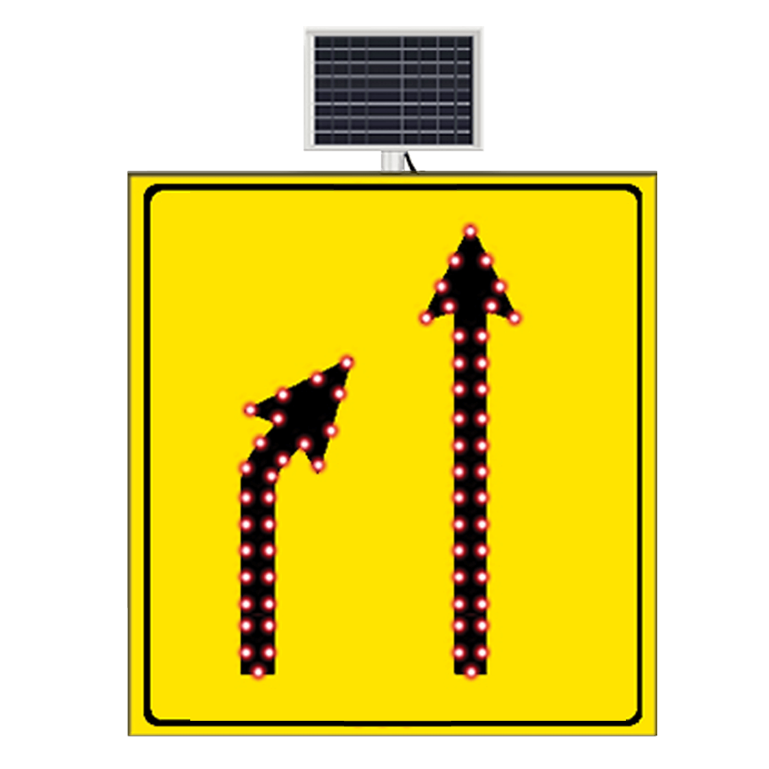 Ledli Daralan Yol İşareti Soldan Sağa Daralan Kaplama Yol Güneş Enerjili Ledli