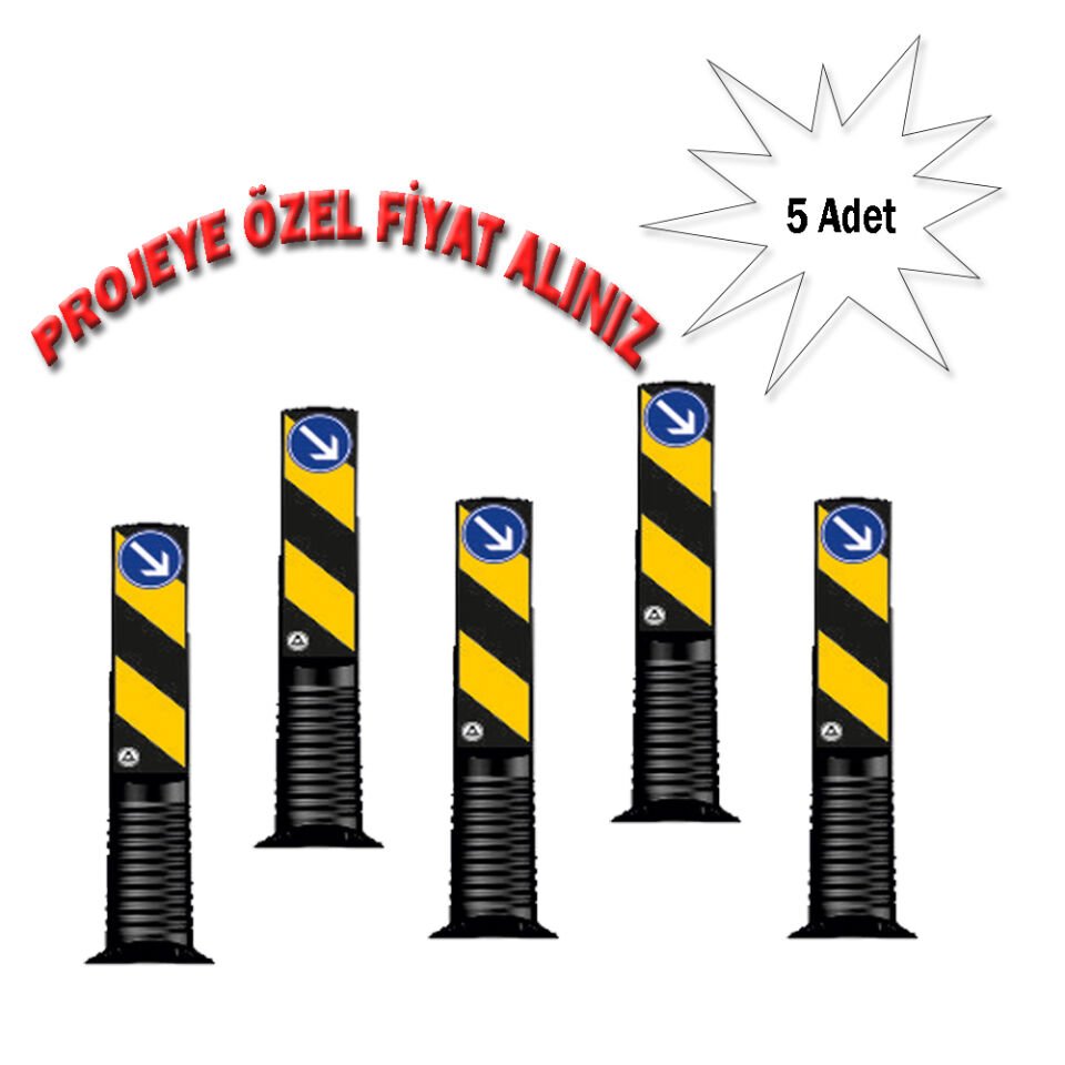 Orta Refüj Levhası Refüj Başı Dubası Plastik Esnek Refüj Başı Tabelası 75 cm Evelux (ø100mm) 5 ADET