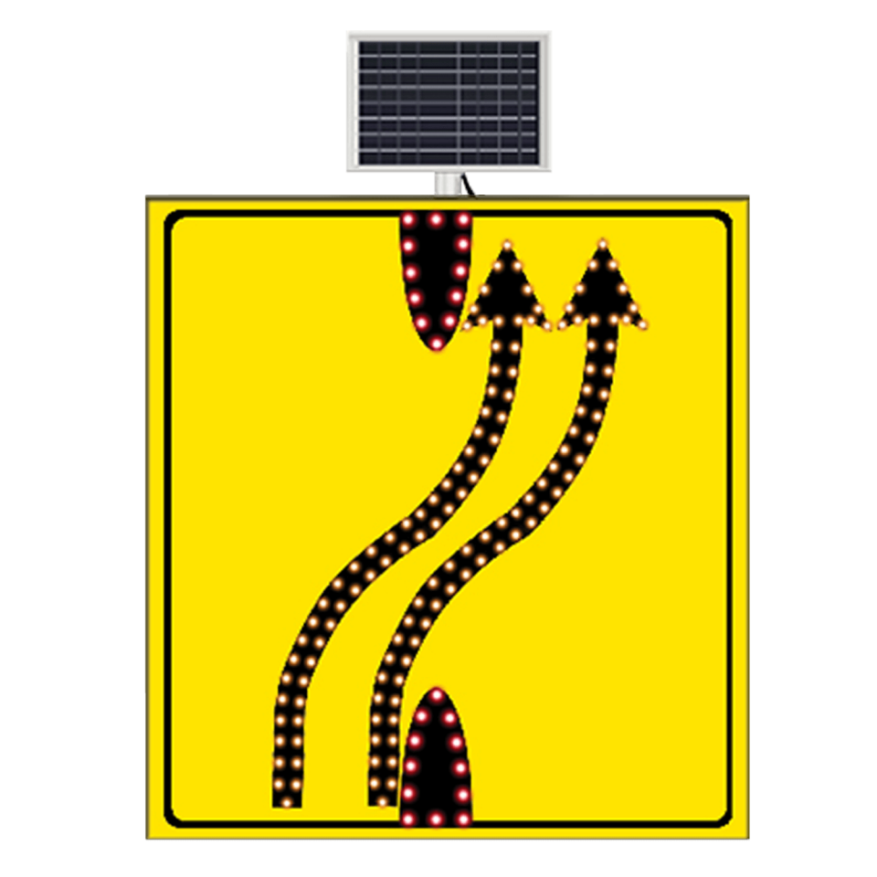 Işıklı Trafik Levhası Şerit Aktarım Soldan Sağa Güneş Enerjili Ledli Levhası