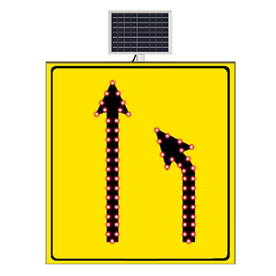 Daralan Yol Levhası Anlamı Güneş Enerjili Sağdan Sola Daralan Kaplama