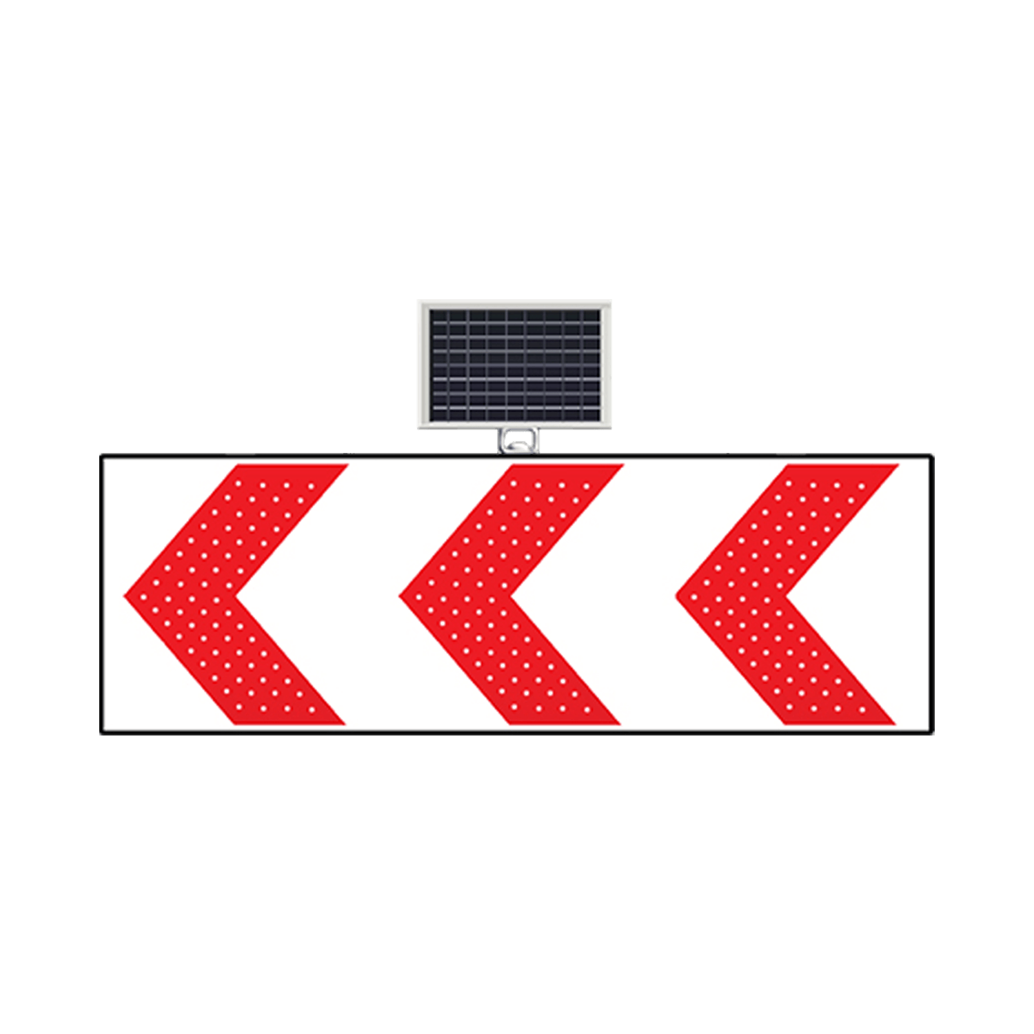 Tehlikeli Viraj Sol Yön Levhası Güneş Enerjili Ledli Tabela Trafik Levhası