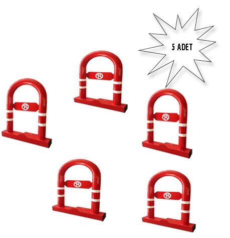 Kilitli Otopark Direği 50 cm, Yatar U Tip Park Bariyeri 5 li