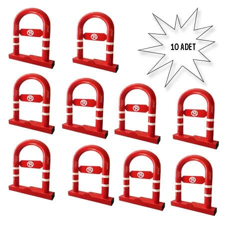 Kilitli Otopark Direği 50 cm, Yatar U Tip Park Bariyeri 10 lu