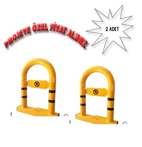Yatar Park Bariyeri  Kilitli Katlanır Yatar Park Bariyeri Sarı 2 li