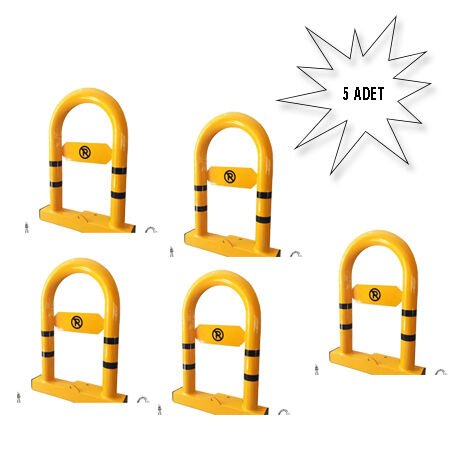 Yatar Park Bariyeri  Kilitli Katlanır Yatar Park Bariyeri Sarı 5 li