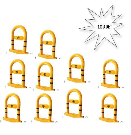 Yatar Park Bariyeri  Kilitli Katlanır Yatar Park Bariyeri Sarı 10 lu