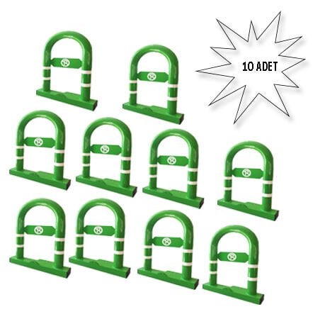 Yatar Park Bariyeri  Kilitli Katlanır Yatar Park Bariyeri Yeşil 10 lu