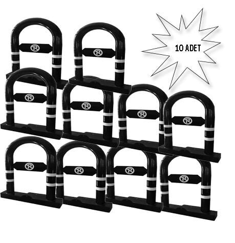 Yatar Park Bariyeri  Kilitli Katlanır Yatar Park Bariyeri Siyah 10 lu