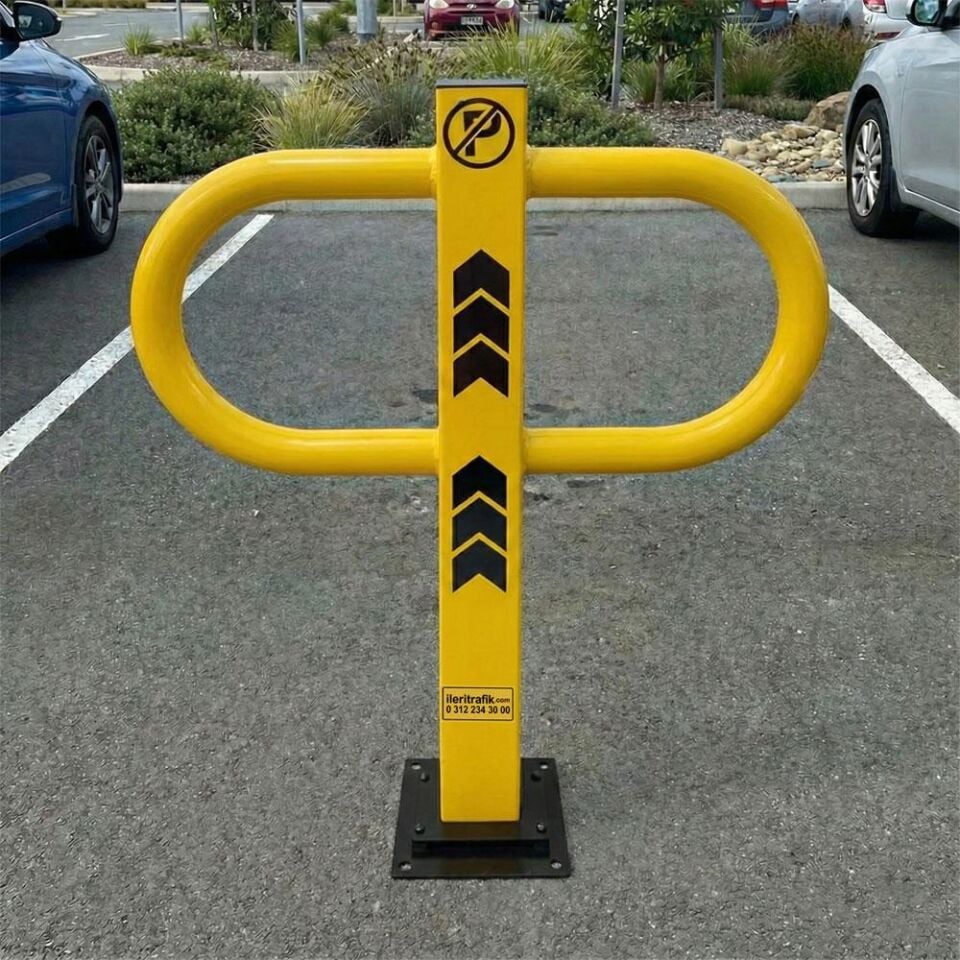 Kilitli Otopark Direği 75 cm, Çıkan Tip Kızaklı Park Bariyeri