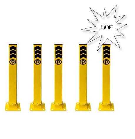 Kilitli Otopark Direği 60 cm, Yatar Tip Park Bariyeri (Asma Kilit Dahil)5 li
