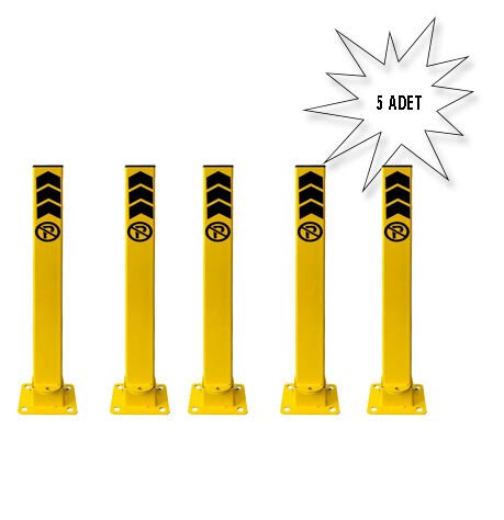 Kilitli Otopark Direği 60 cm, Yatar Tip Park Bariyeri (Asma Kilit Dahil)5 li